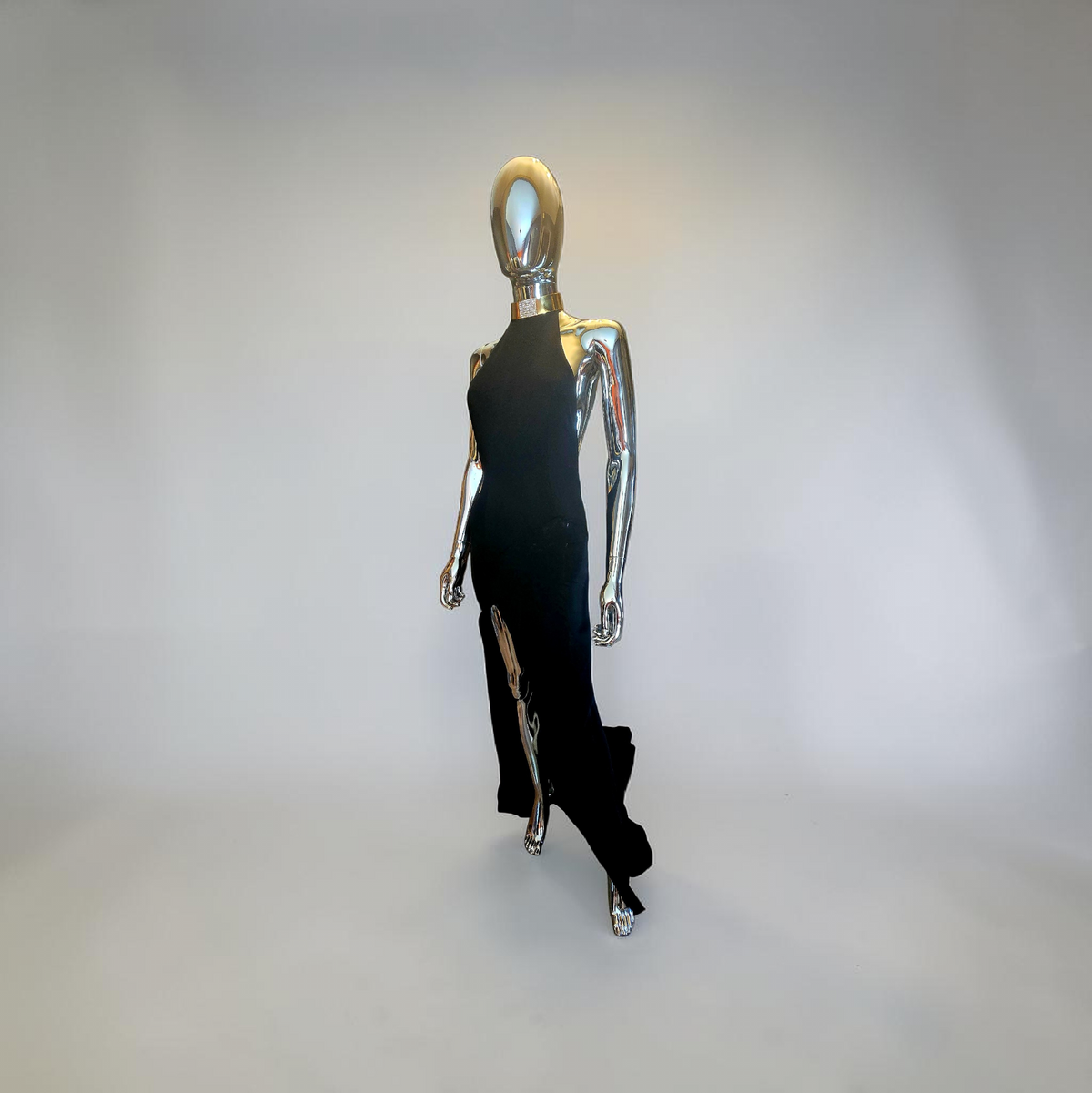 Alexandre Vauthier robe longue noire dos nu bijoux or - L.F Lusso