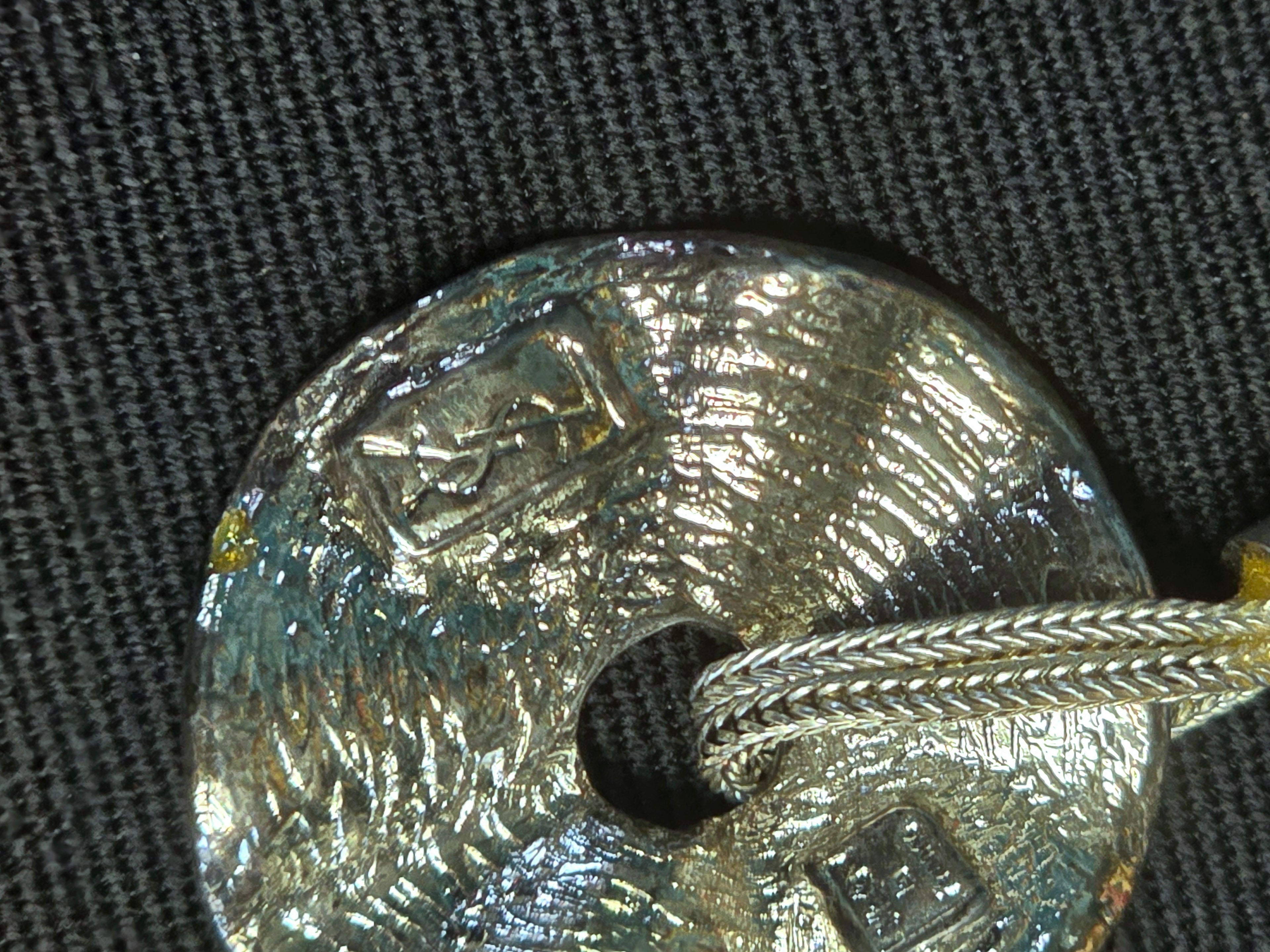 YSL clips d oreille métal argenté Y2K