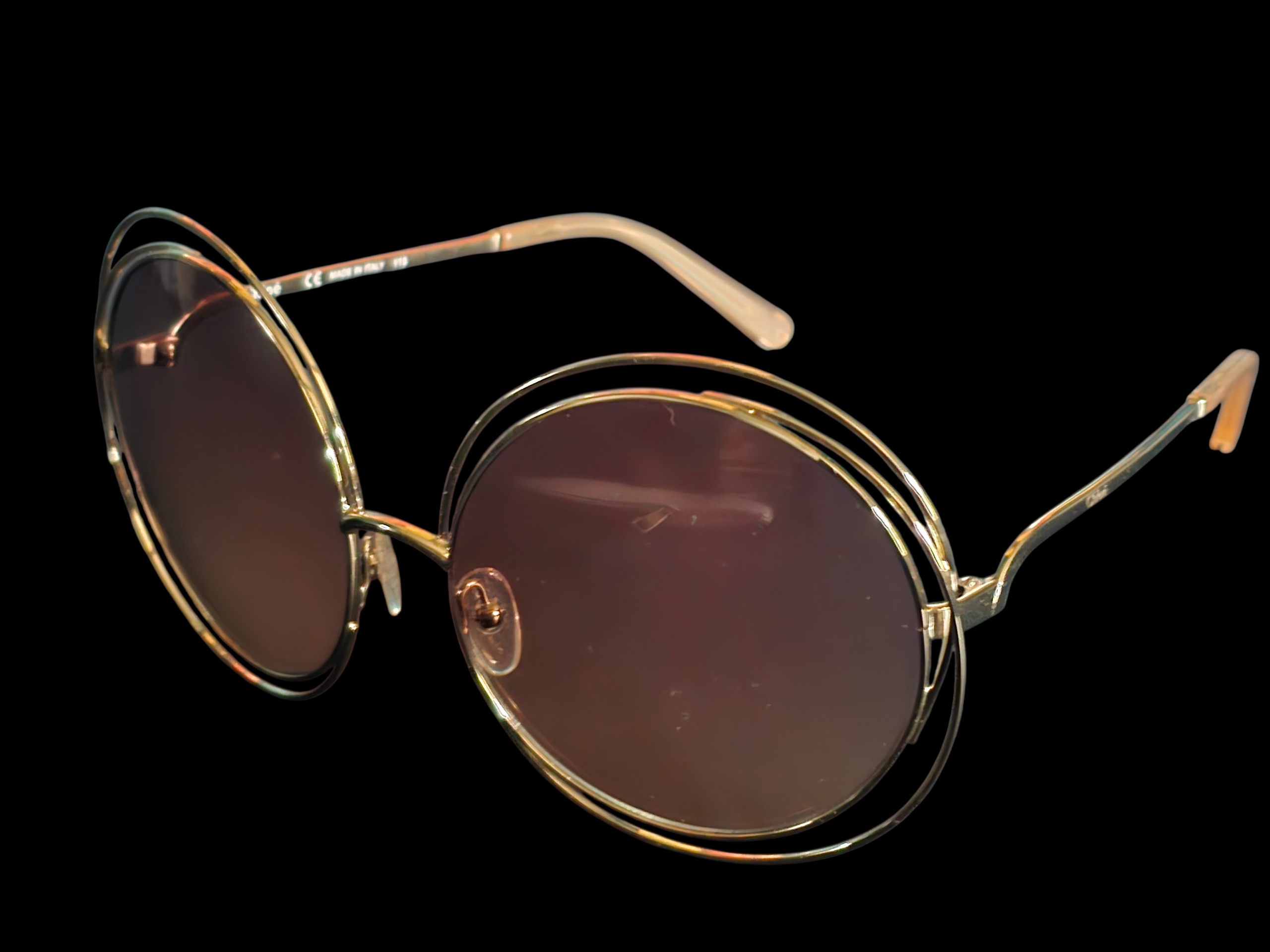 Chloé – Lunettes Monture Dorée & Verres Marron – Jamais Portées