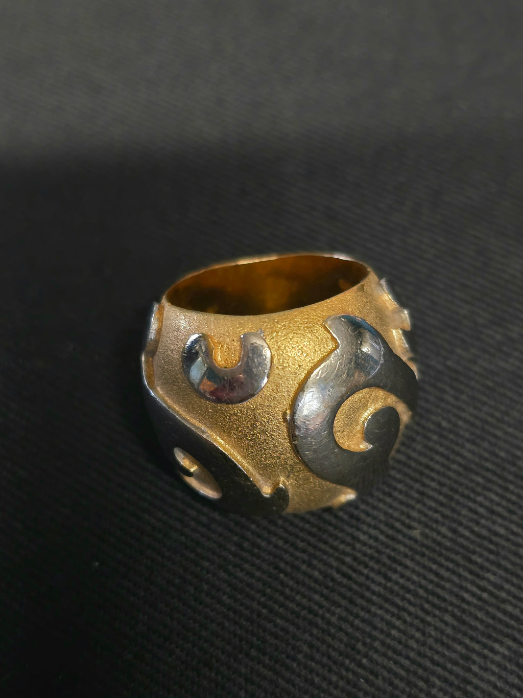 Yves Saint Laurent gold silver ring Y2K vintage - L.F Lusso