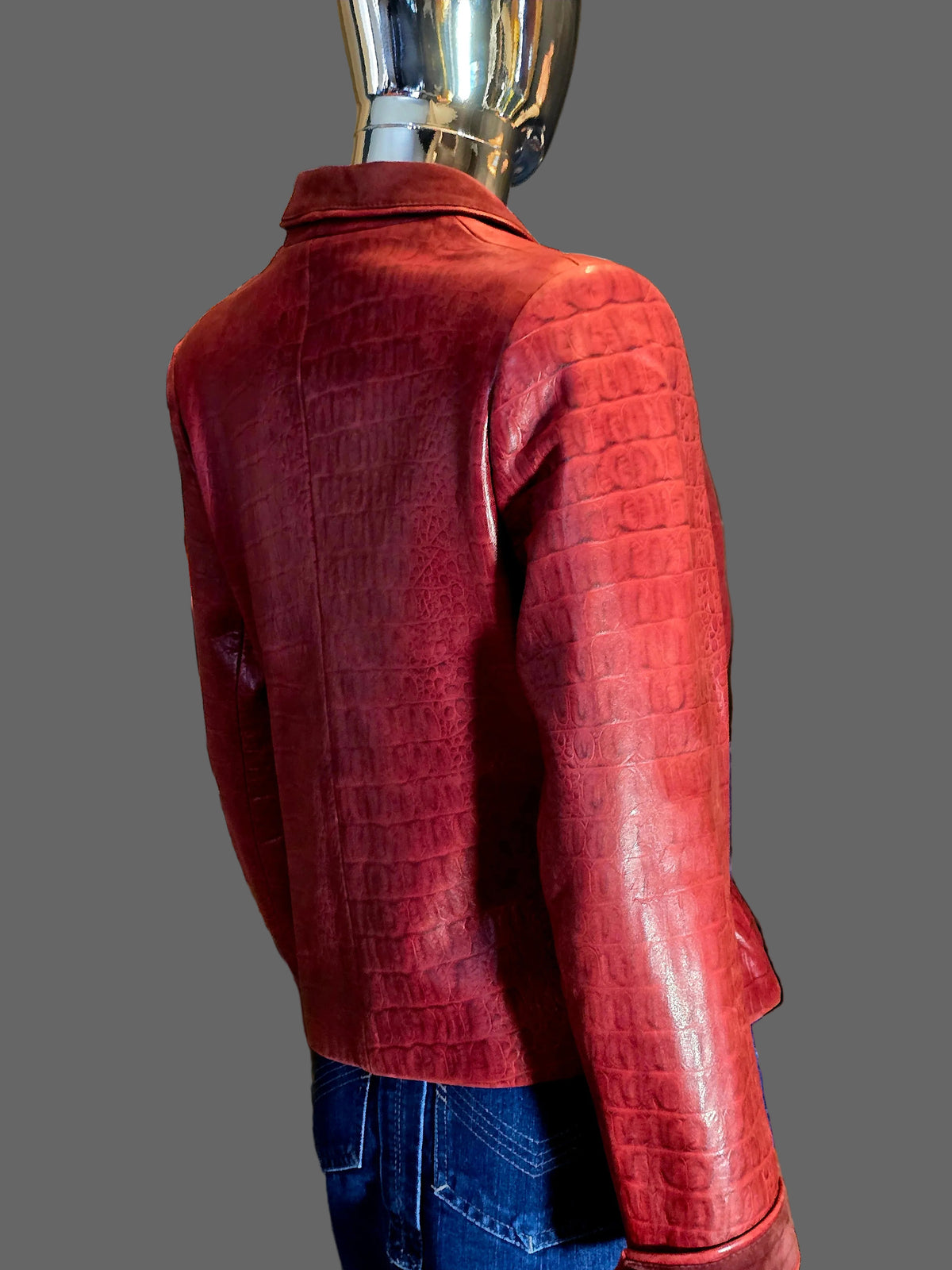 Valentino blouson en cuir rouge - L.F Lusso