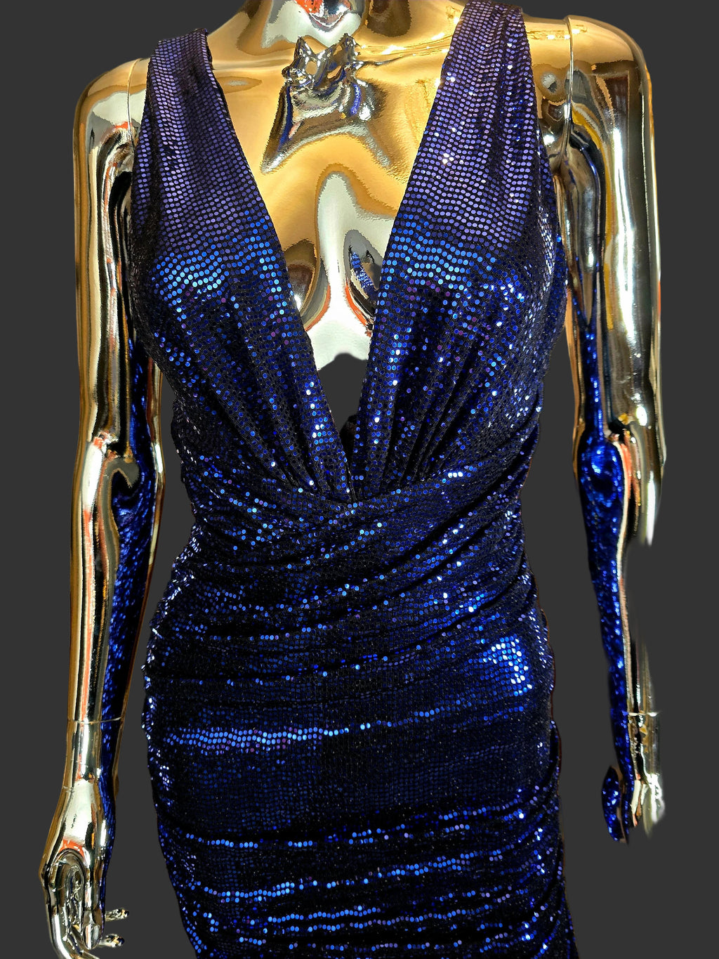 Alexandre Vauthier — Mini Robe Disco Sequins Bleu Électrique T38