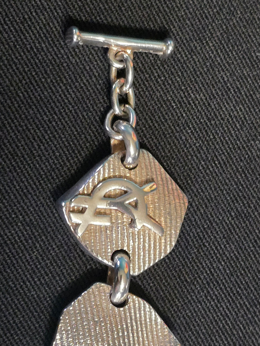 YSL bracelet métal argenté