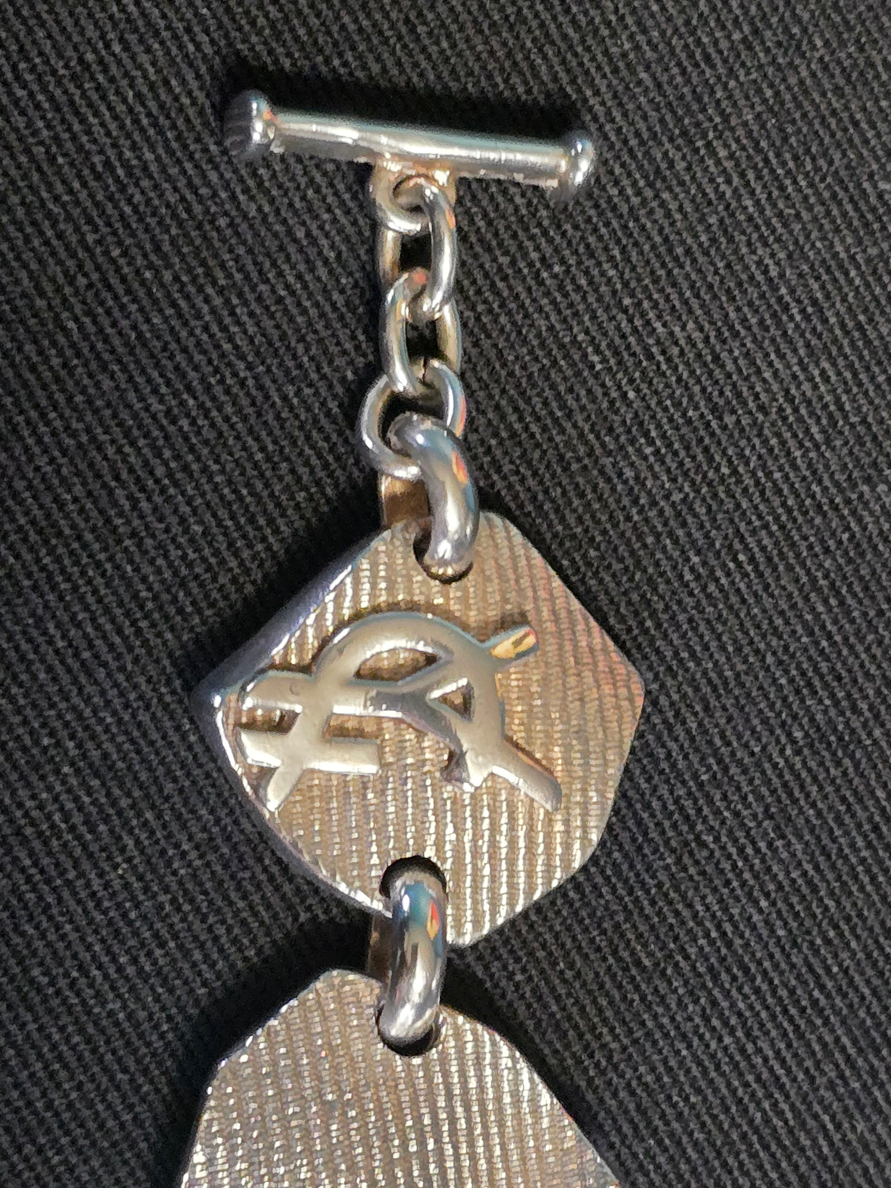 YSL bracelet métal argenté