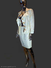 Tailleur jupe beige Azzaro - L.F Lusso
