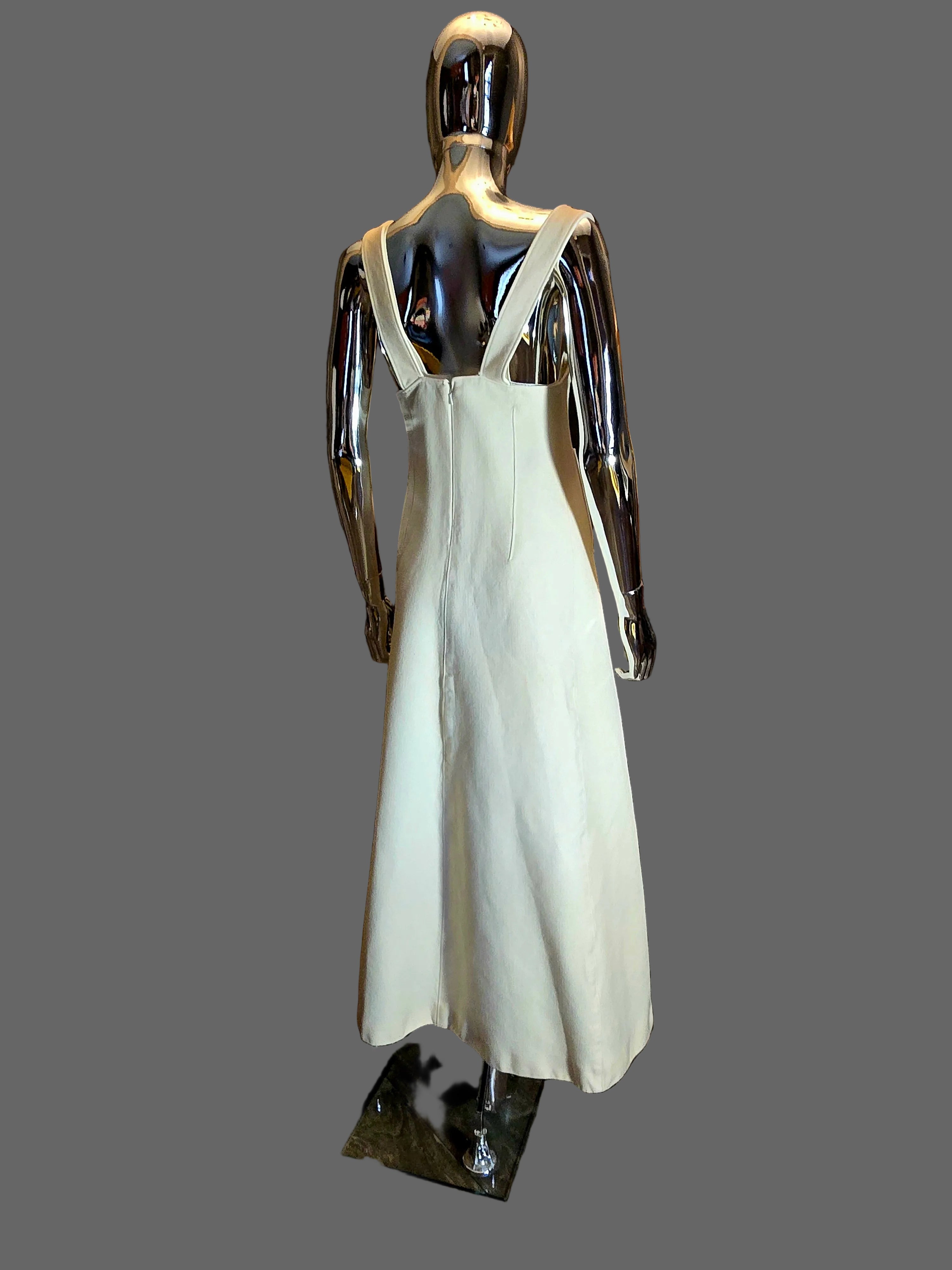 Courrèges — Robe Longue Vintage Années 70 Beige T38