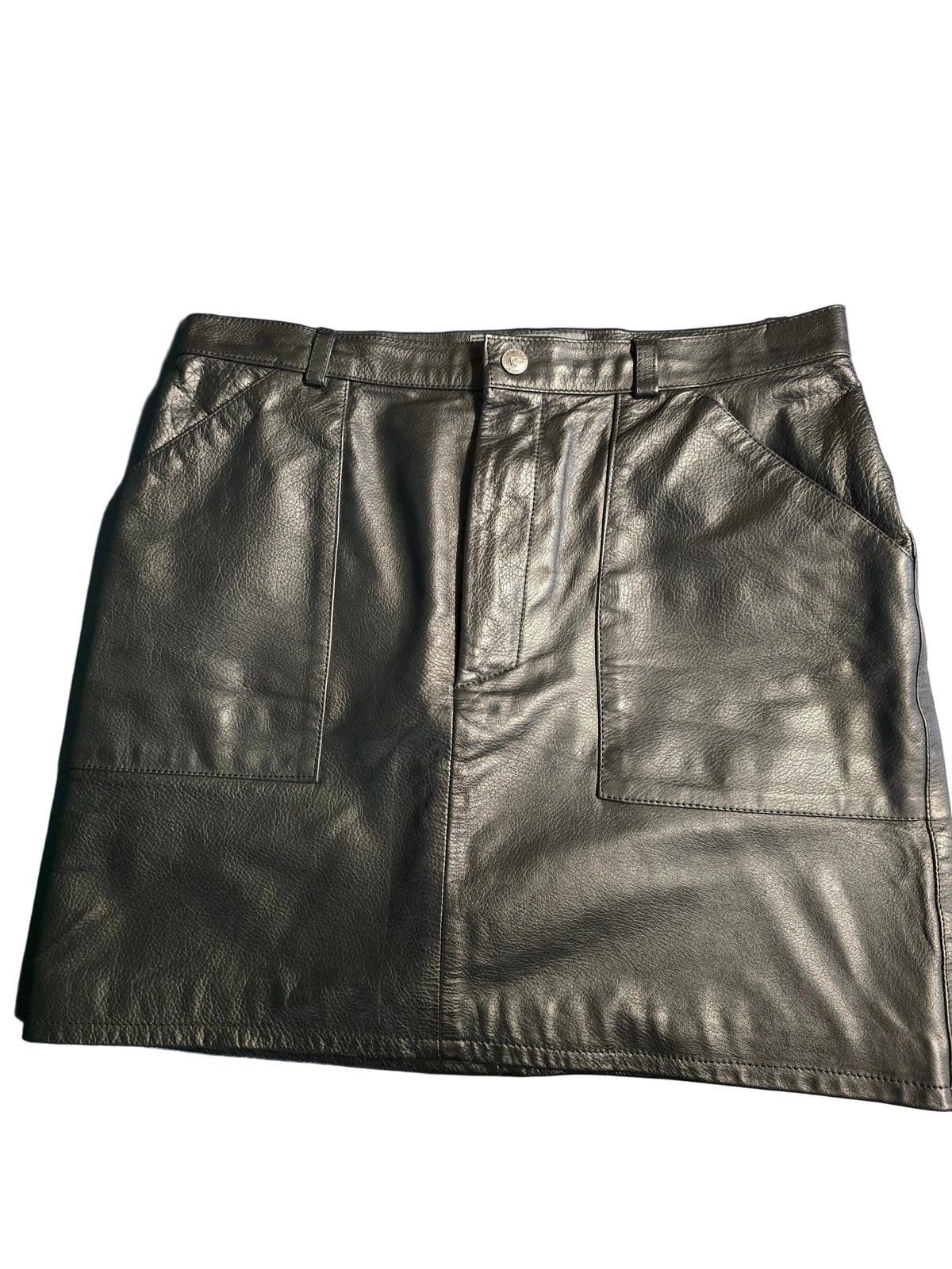Jupe noire en cuir Versace - L.F Lusso