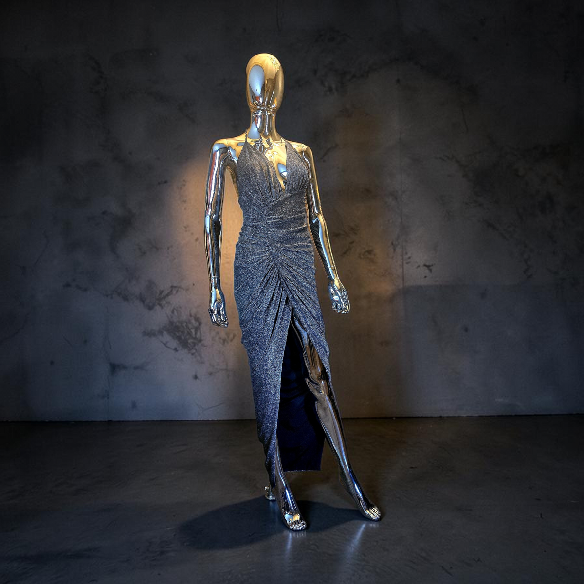 Alexandre Vauthier robe longue argent T38 neuve - L.F Lusso
