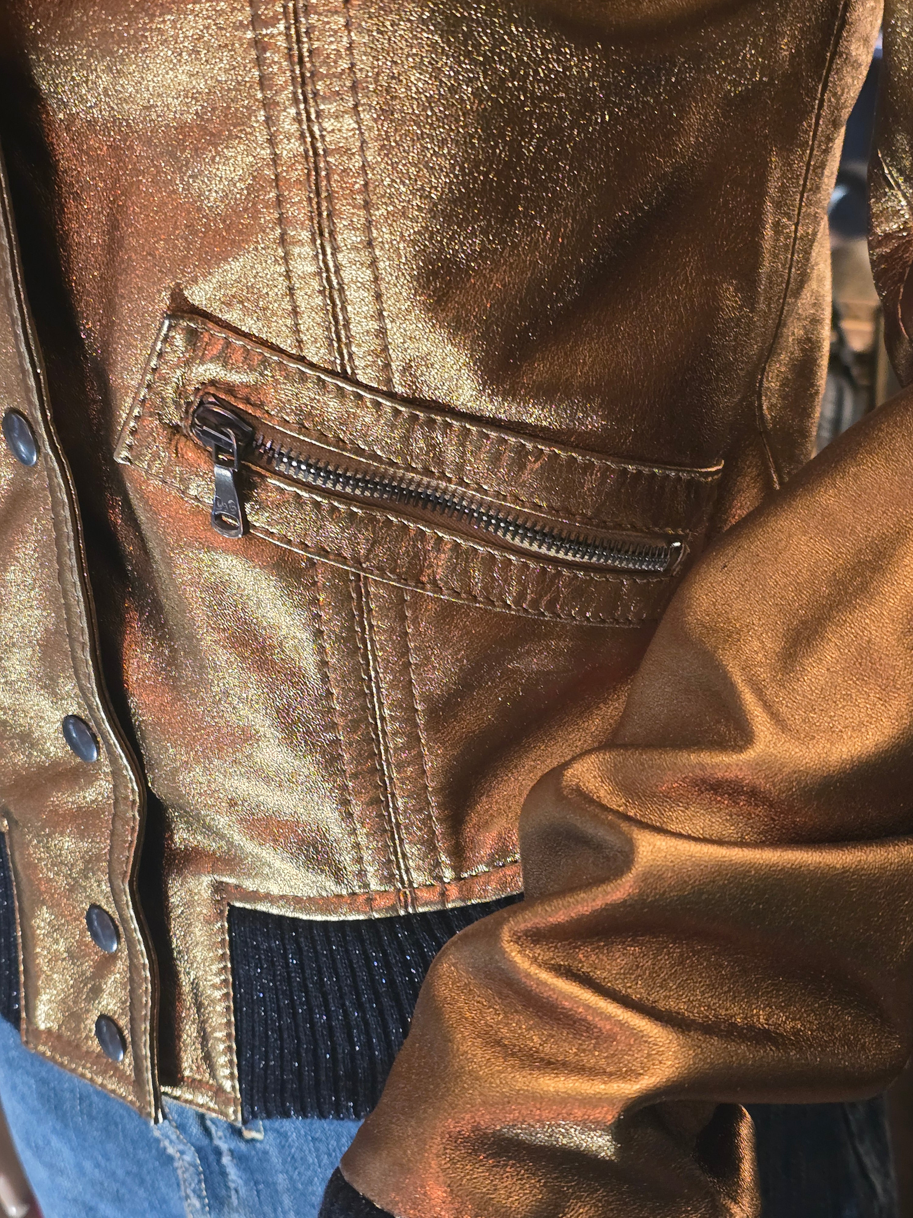 Dolce & Gabanna blouson cuir doré