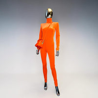 Alexandre Vauthier combinaison en velours orange T38 neuve - L.F Lusso