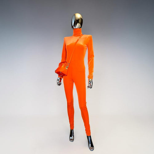 Alexandre Vauthier combinaison en velours orange T38 neuve - L.F Lusso