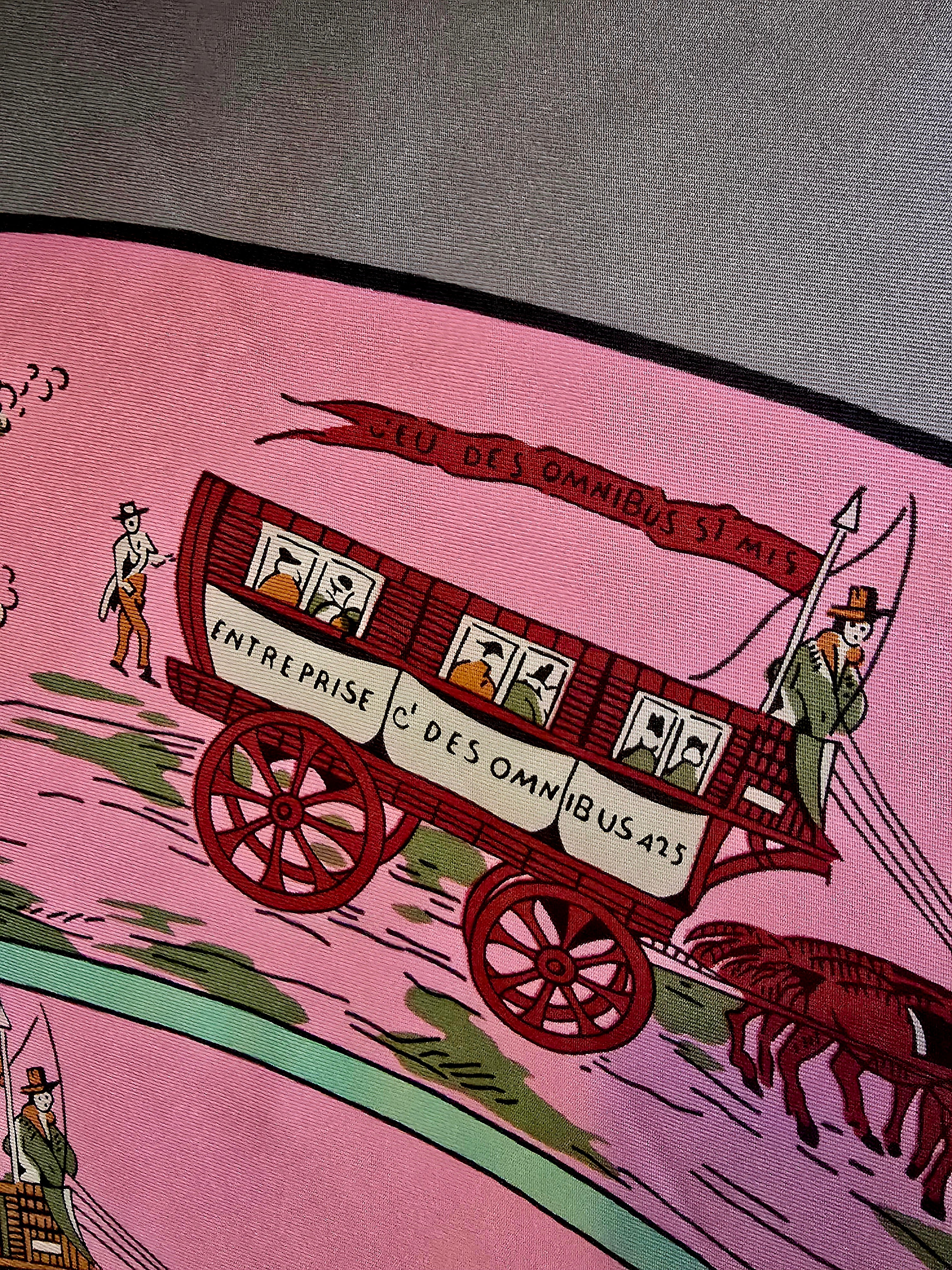 Hermès " jeu des omnibus et dames blanches " carré de soie.