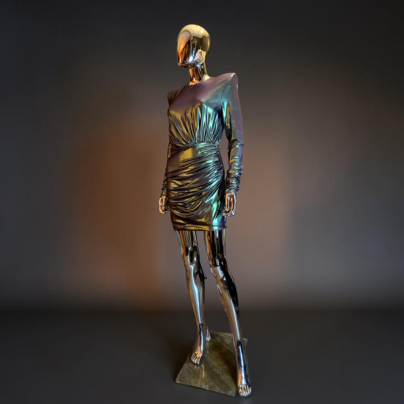 Alexandre Vauthier robe courte verte métallisée - L.F Lusso 