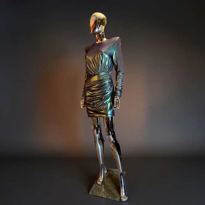 Alexandre Vauthier robe courte verte métallisée - L.F Lusso 
