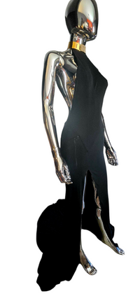 Alexandre Vauthier robe longue noire dos nu bijoux coup or - L.F Lusso