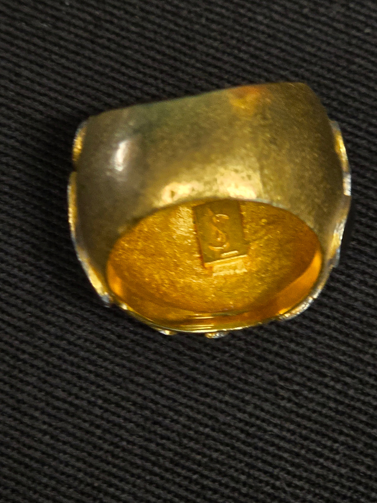 Yves Saint Laurent Statement Gold & Silver Ring 2000s Size 53