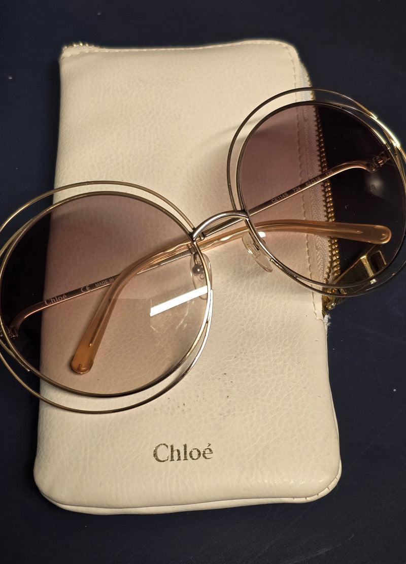 Chloé – Gold Frame & Brown Lens Sunglasses – Never Worn