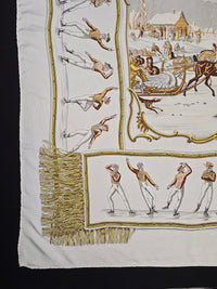 Hermès – Silk Scarf "Les Plaisirs du Froid" 90×90 cm – 1955