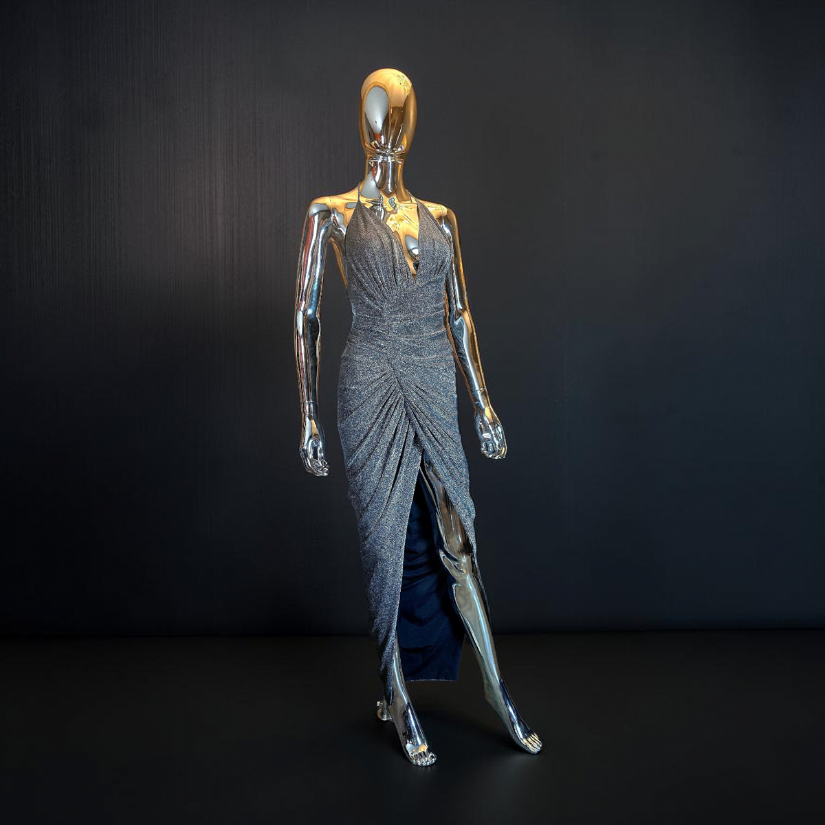 Alexandre Vauthier robe longue argentée T38 neuve - L.F Lusso