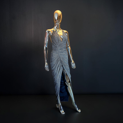 Alexandre Vauthier robe longue argentée T38 neuve - L.F Lusso