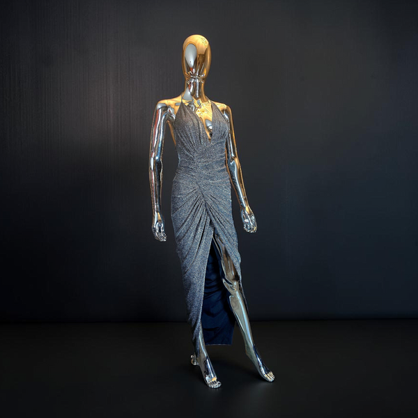 Alexandre Vauthier robe longue argentée T38 neuve - L.F Lusso