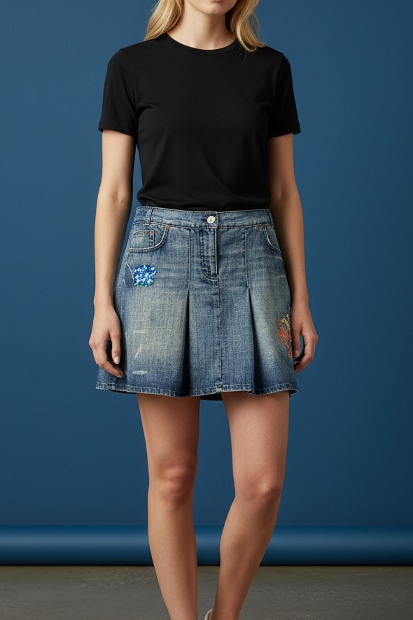 Mini jupe en jean Versace - L.F Lusso