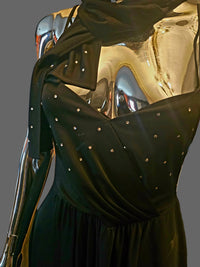 Pierre Balmain Robe de Soirée Bustier Strass Plissée T38