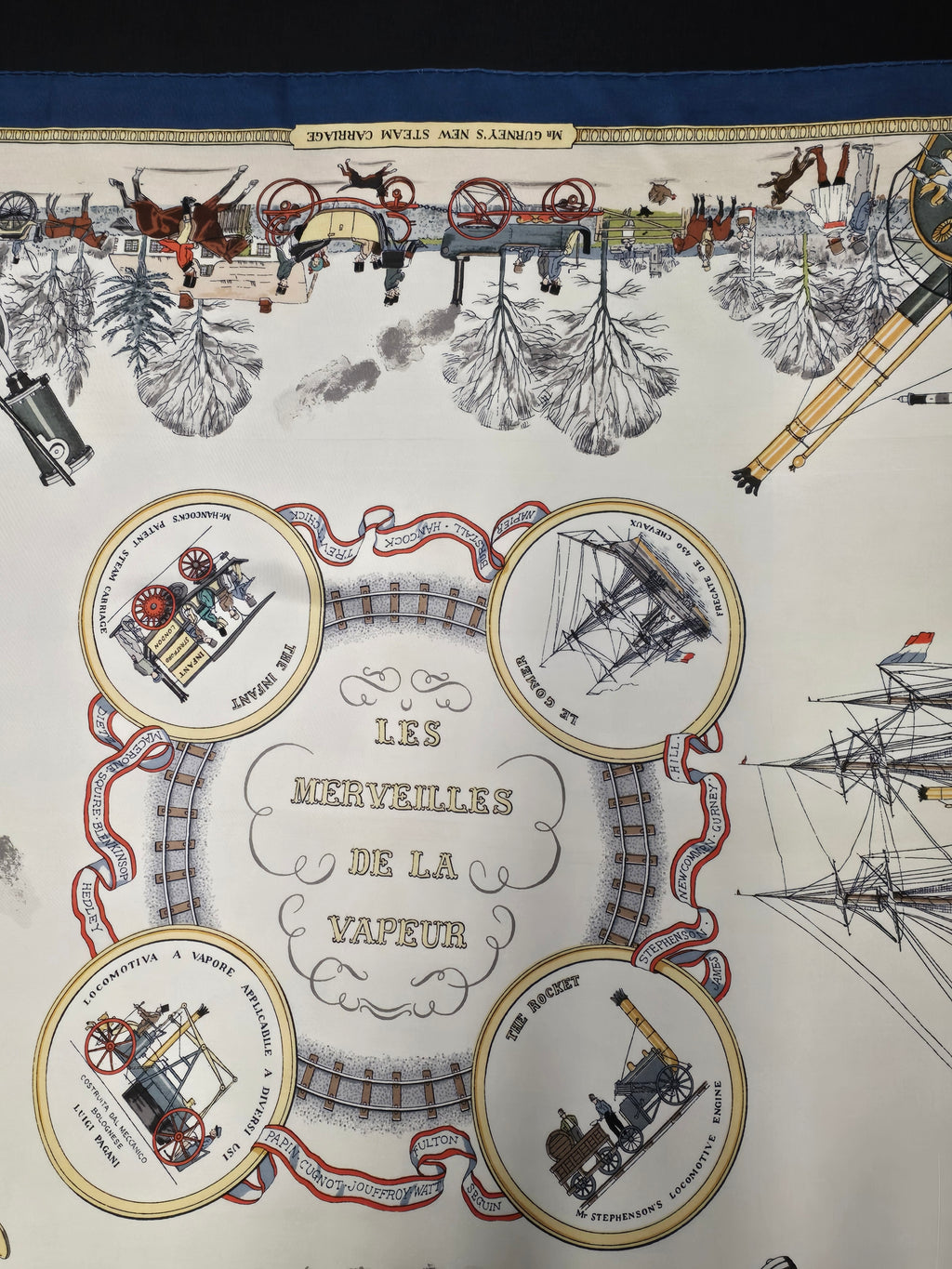 Hermès "les merveilles de la vapeur" carré de soie