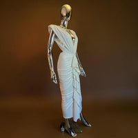 Alexandre Vauthier robe longue blanche dos nu T36 neuve - L.F Lusso