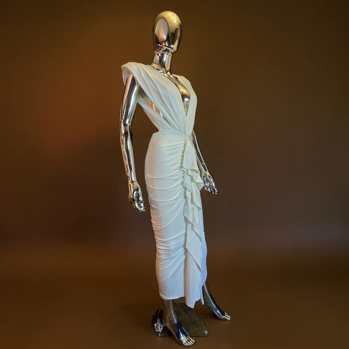 Alexandre Vauthier robe longue blanche dos nu T36 neuve - L.F Lusso