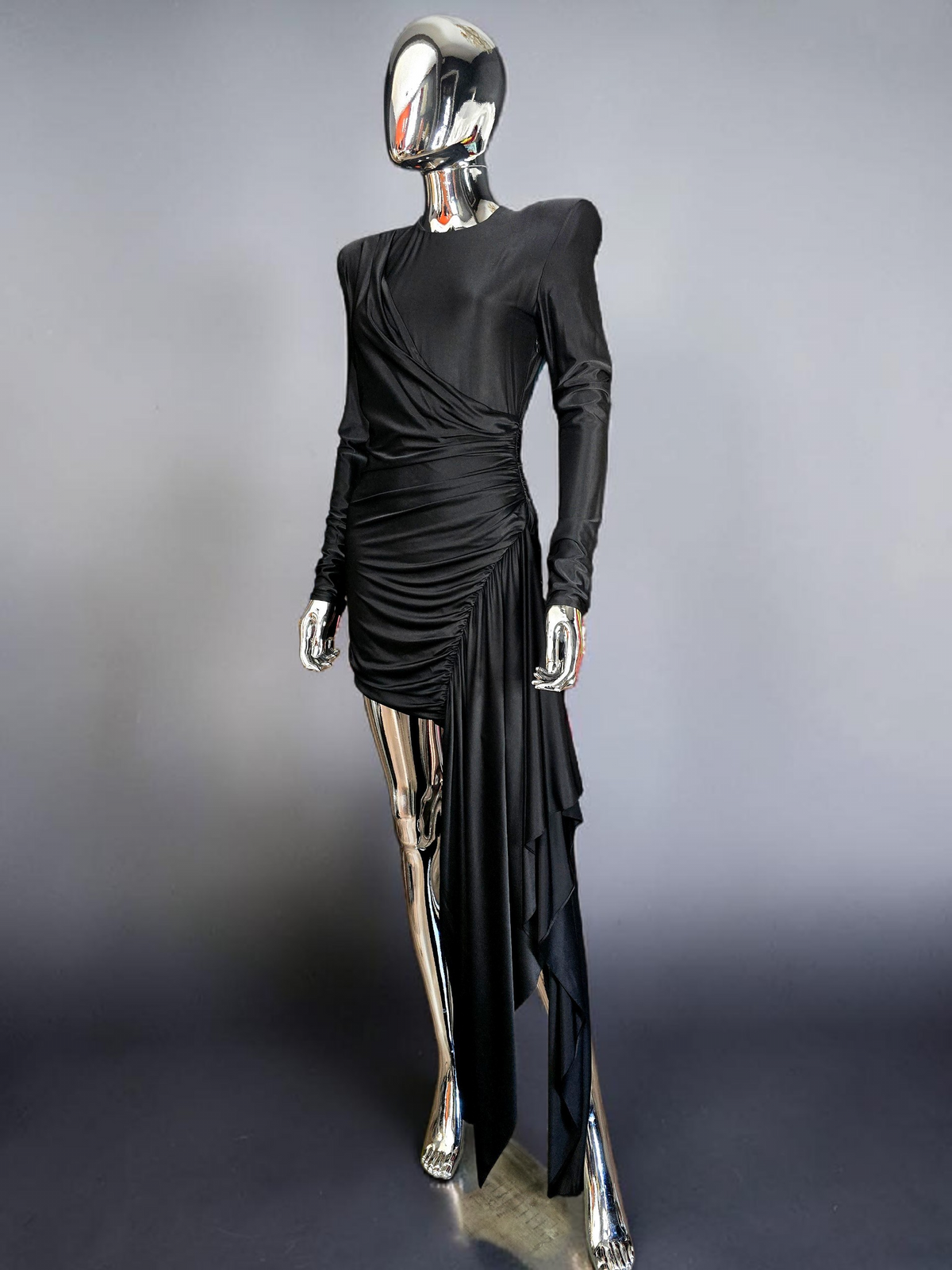 Alexandre Vauthier robe courte noire drapée T38 neuve - L.F Lusso