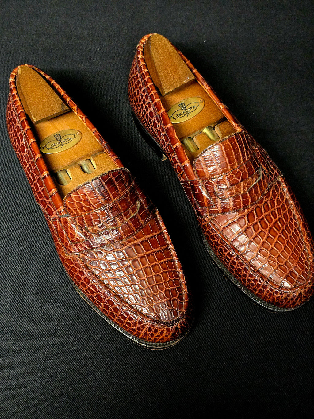 J.M.Weston mocassins en croco