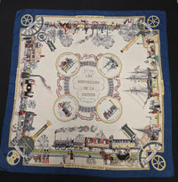 Hermès silk scarf les merveilles de la vapeur 1959 Philippe Ledoux 90*90cm collector - L.F Lusso