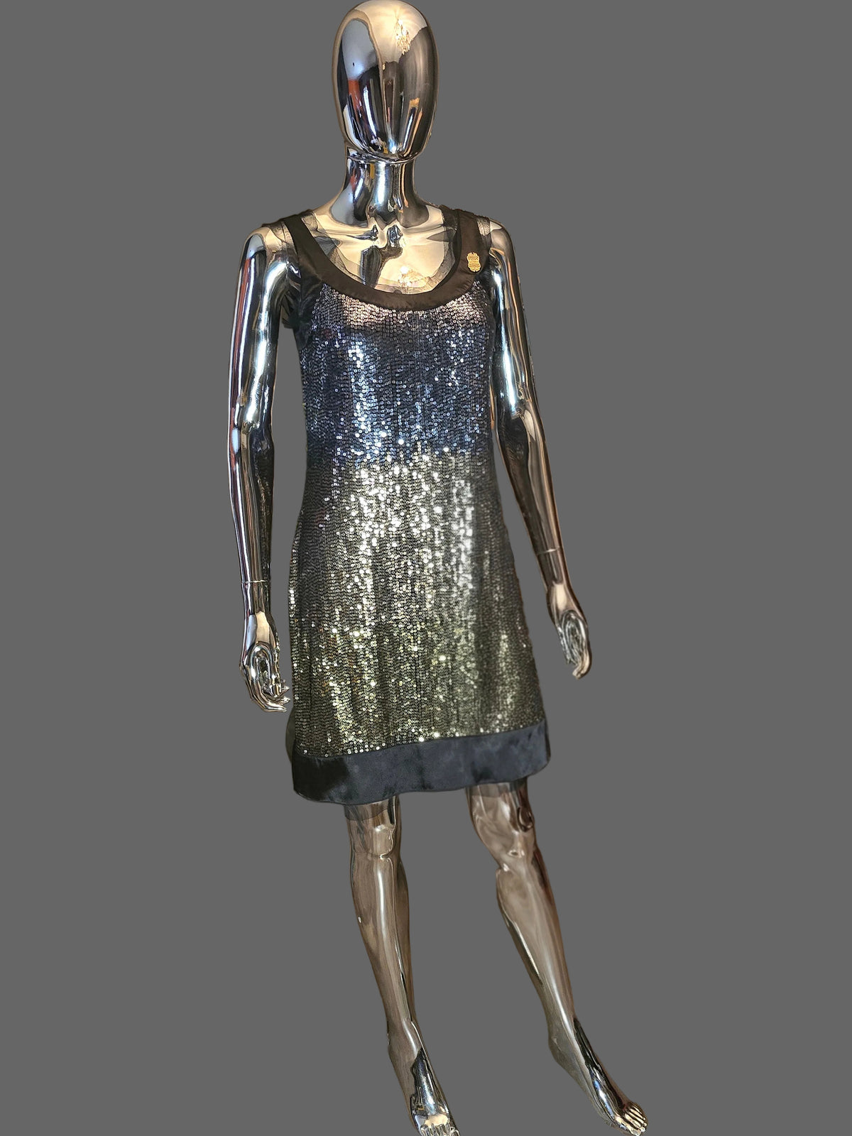 robe de soirée John Galliano argent et dorée - L.F Lusso