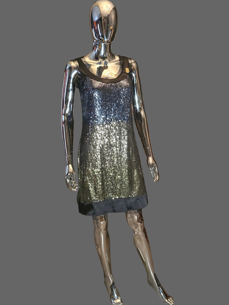 robe de soirée John Galliano argent et dorée - L.F Lusso