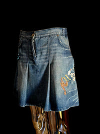 Jupe plissée en jean Versace - L.F Lusso