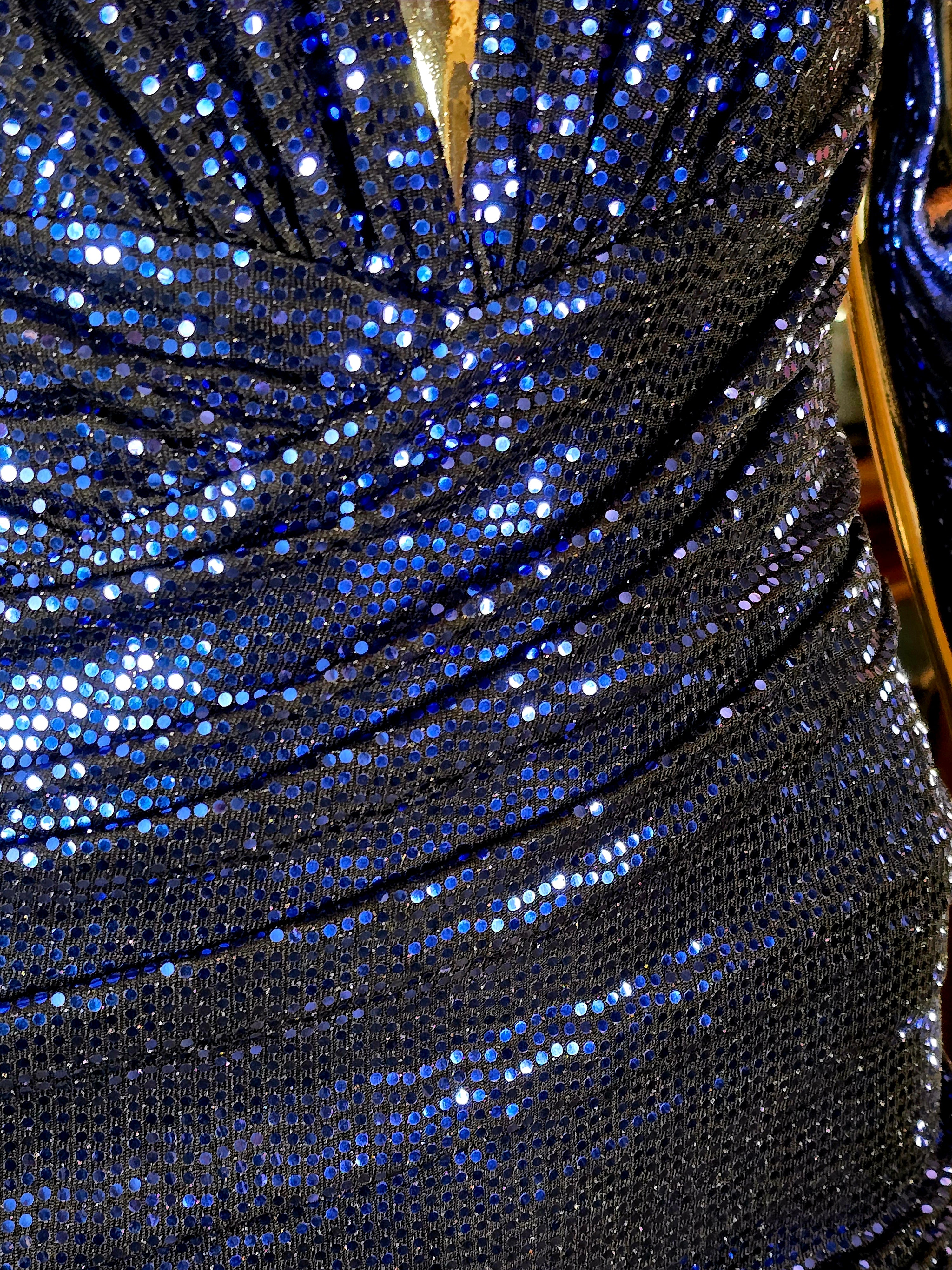 Alexandre Vauthier — Mini Robe Disco Sequins Bleu Électrique T38