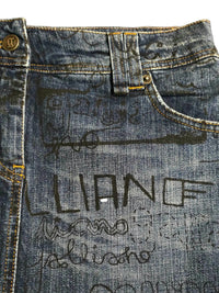 John Galliano Jupe Denim Graffitis T40