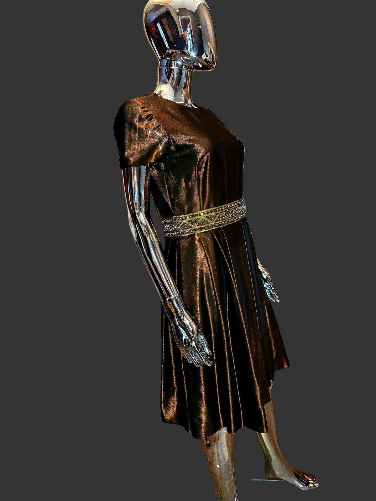 Azzaro robe en soie marron - L.F Lusso
