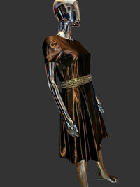 Azzaro robe en soie marron - L.F Lusso