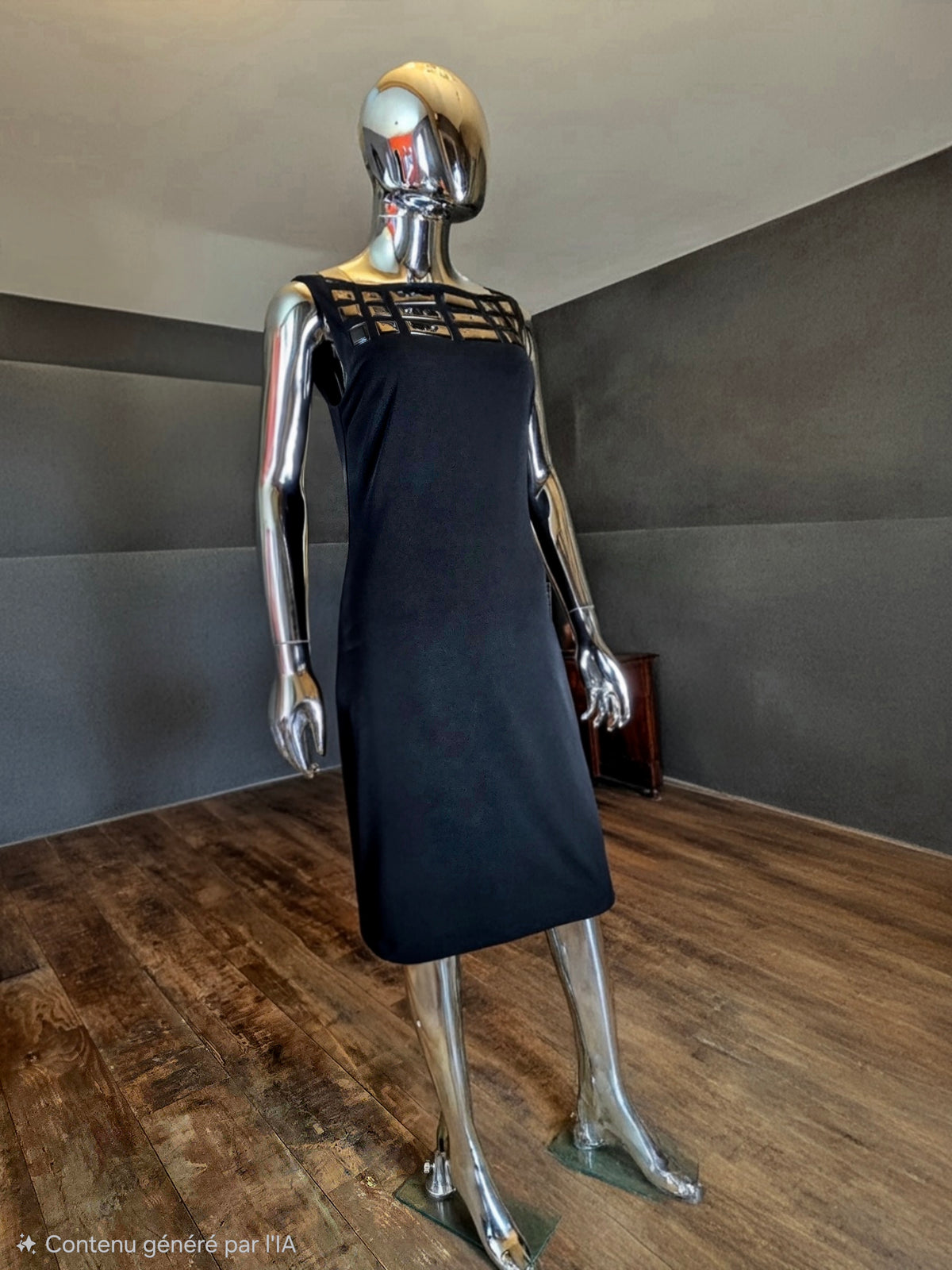 Paco Rabanne robe noire vintage - L.F Lusso