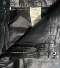Mini jupe en cuir noire Versace - L.F Lusso