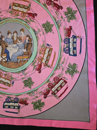 Hermès – Carré de Soie "Jeu des Omnibus et Dames Blanches" 90×90 cm