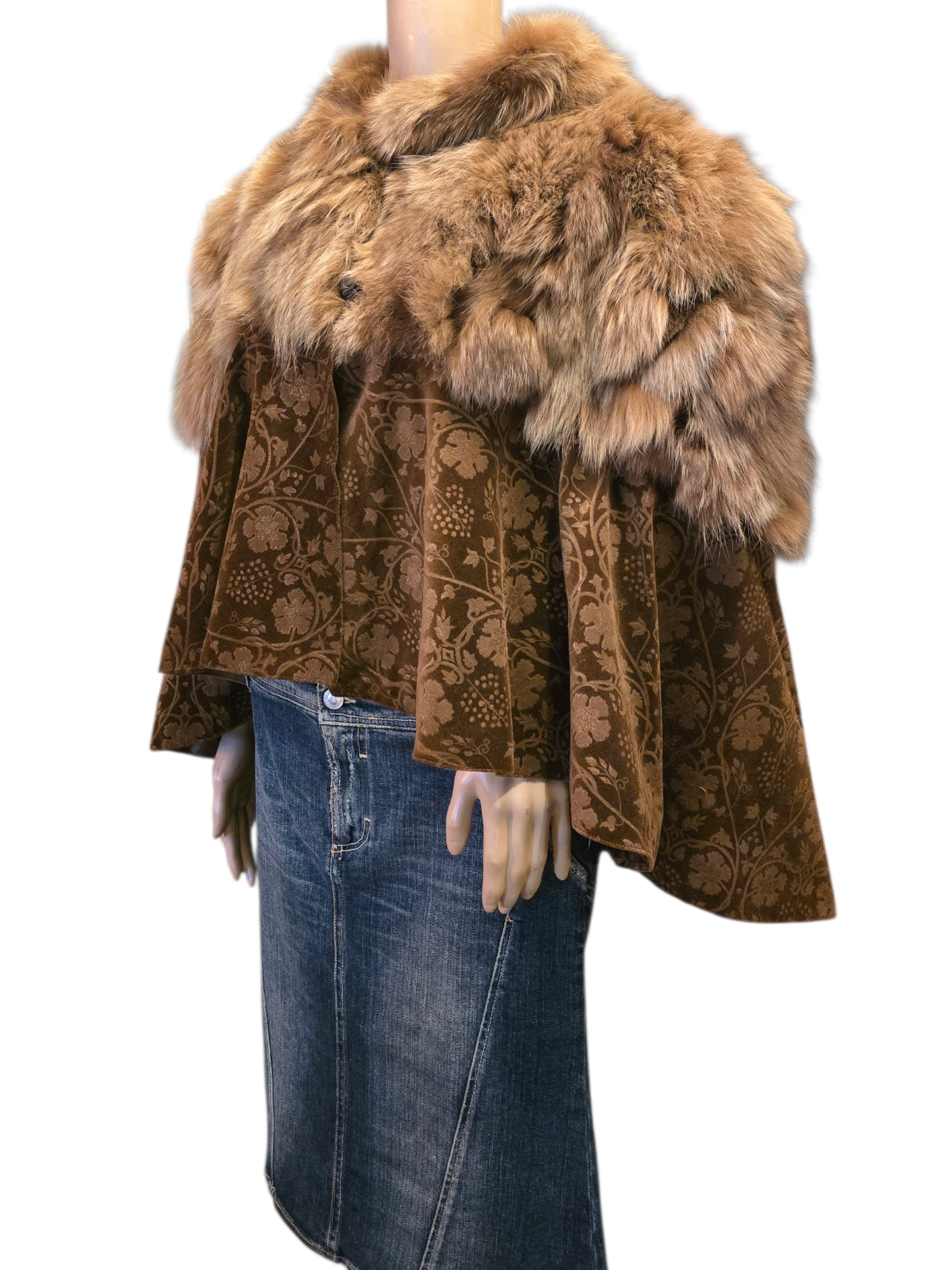 Anna Maria cape fourrure et velours