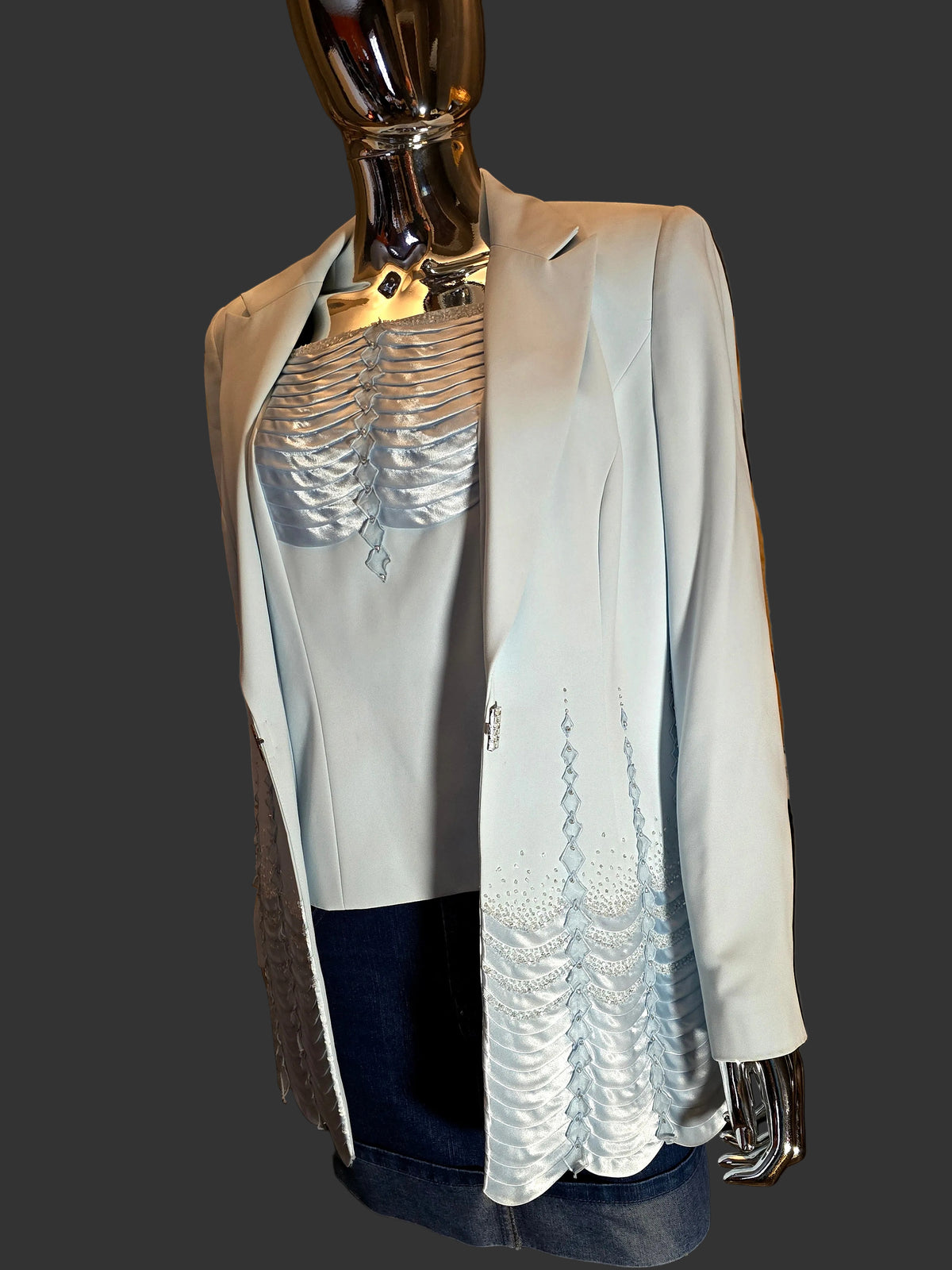 veste bleu et strass - L.F Lusso