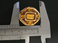 Kalinger Clips Oreilles Dorés Résine & Strass Années 80
