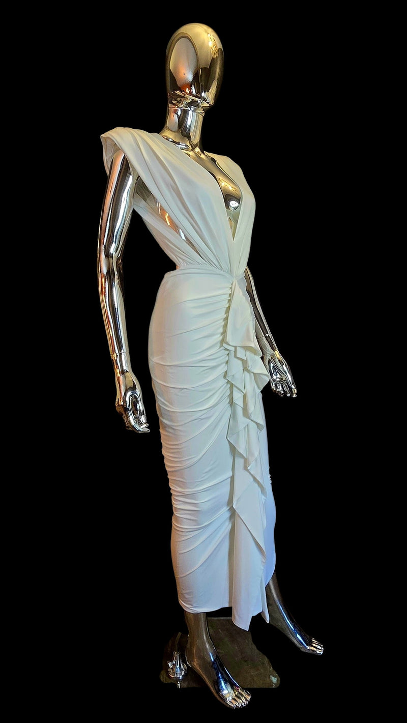 robe longue dos nu blanche T36 neuve Alexandre Vauthier - L.F Lusso