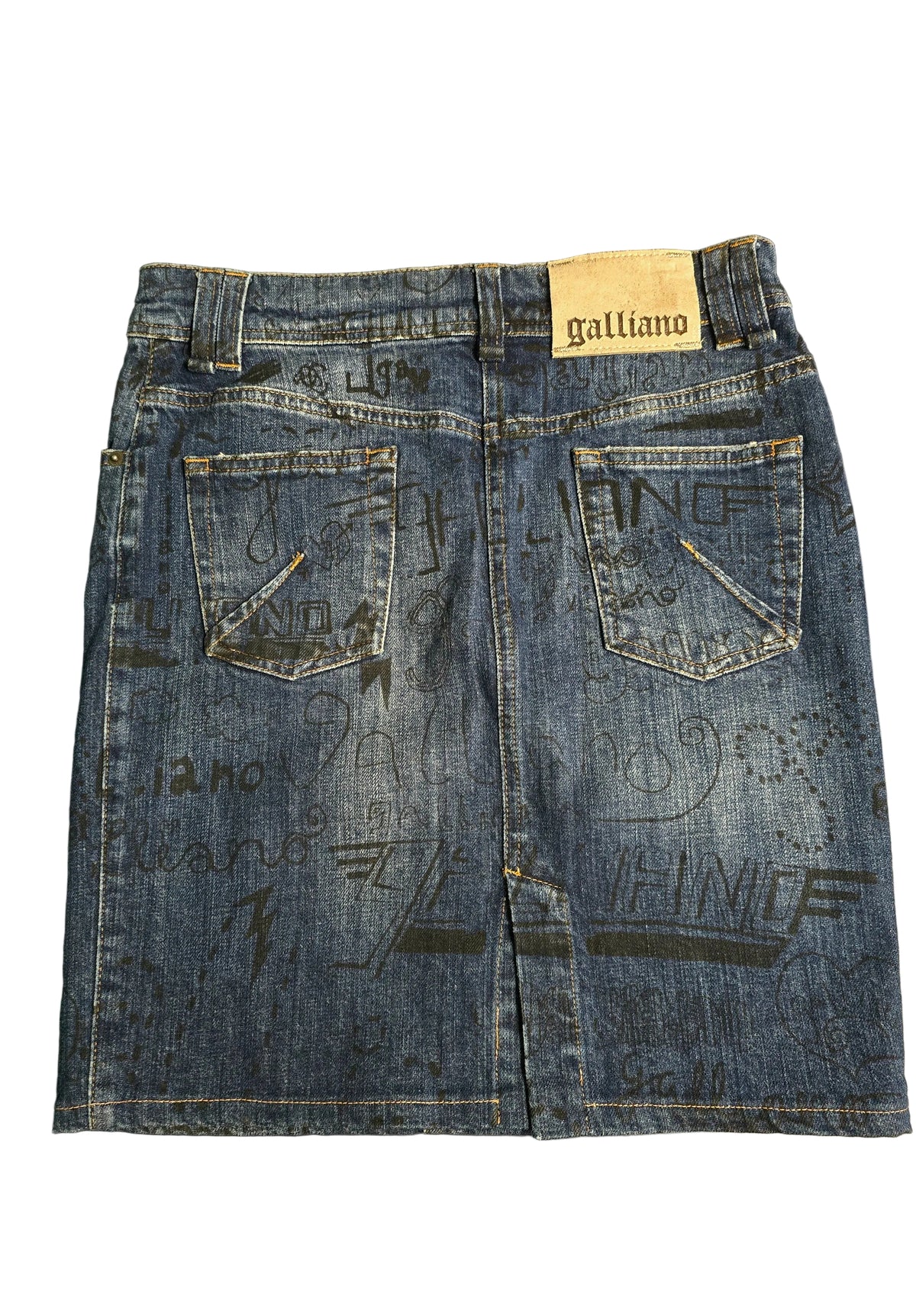 John Galliano Jupe Denim Graffitis T40