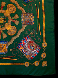 Hermès – Carré de Soie "Les Tambours" 90×90 cm – 1989