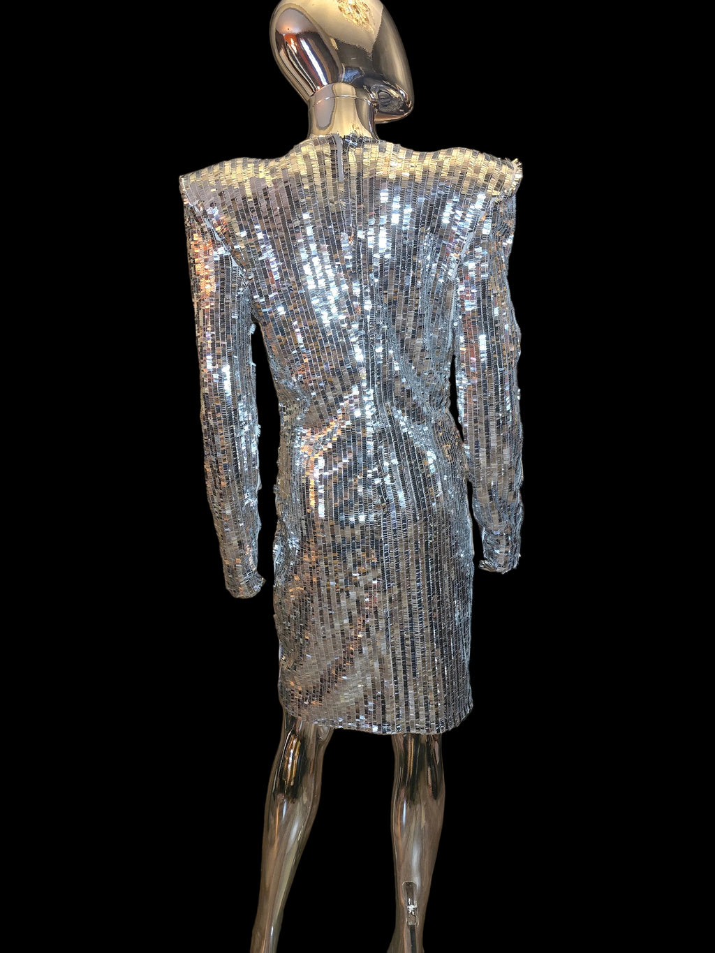 Azzaro — Robe de Soirée Facettes Argentées T40